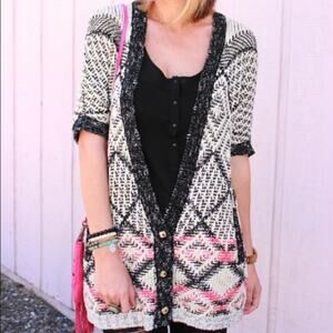 Carol Anderson Cabi #202 | Provence Chunky Knit Button Tunic Cardigan Sweater